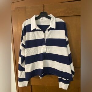 Aerie Rugby Polo- Navy and White- New with Tags- XL